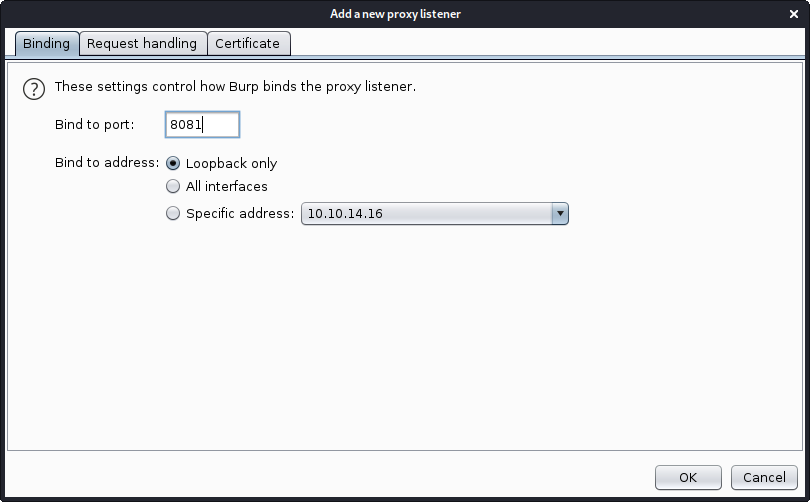 Add proxy listener - binding